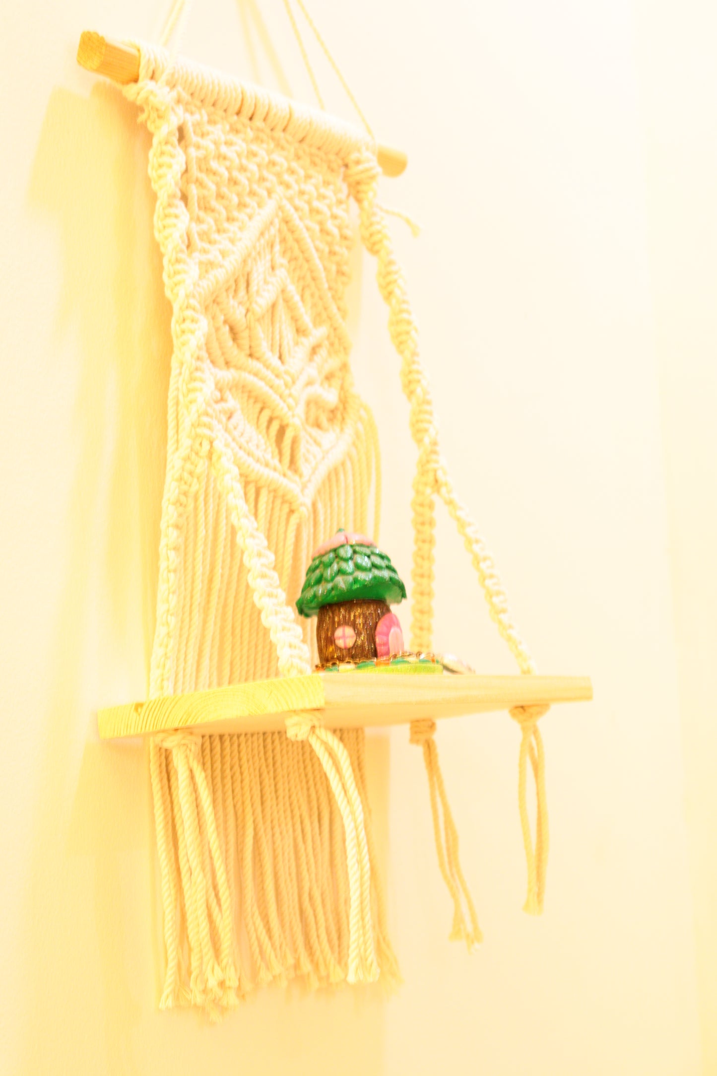 Macrame Wall Hanging in Boho Style Color Threads