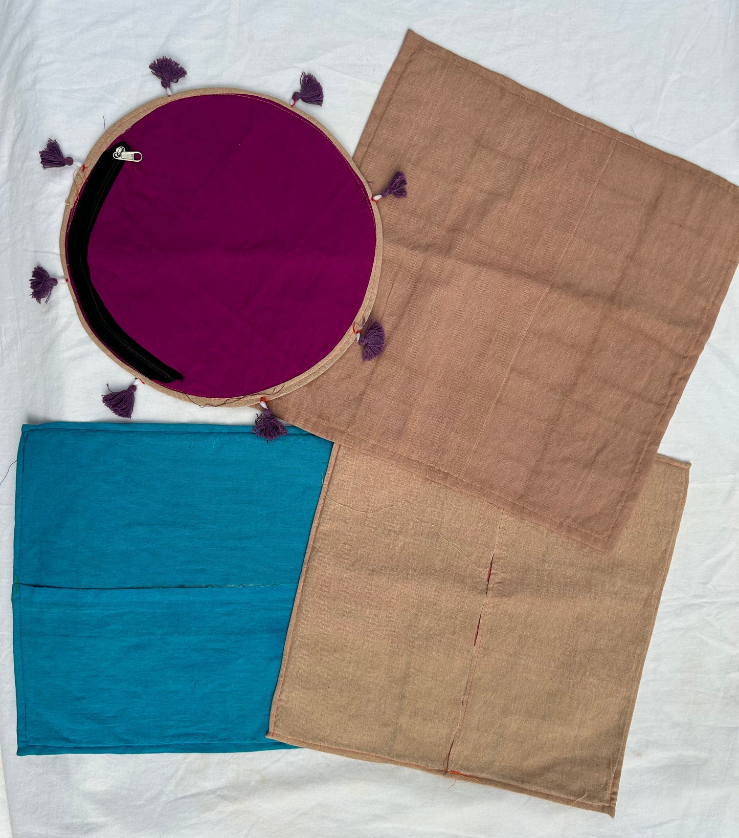 Ethnic Assorted Crafted Embroidery & Patchwork Pillow Covers, Set of 4