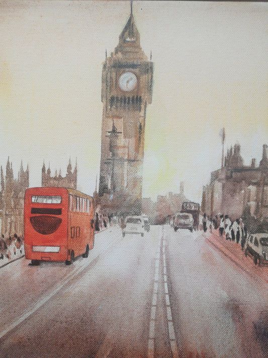 Alive Again with Positive Vibes Original Art, Cityscape Acrylic on Canvas