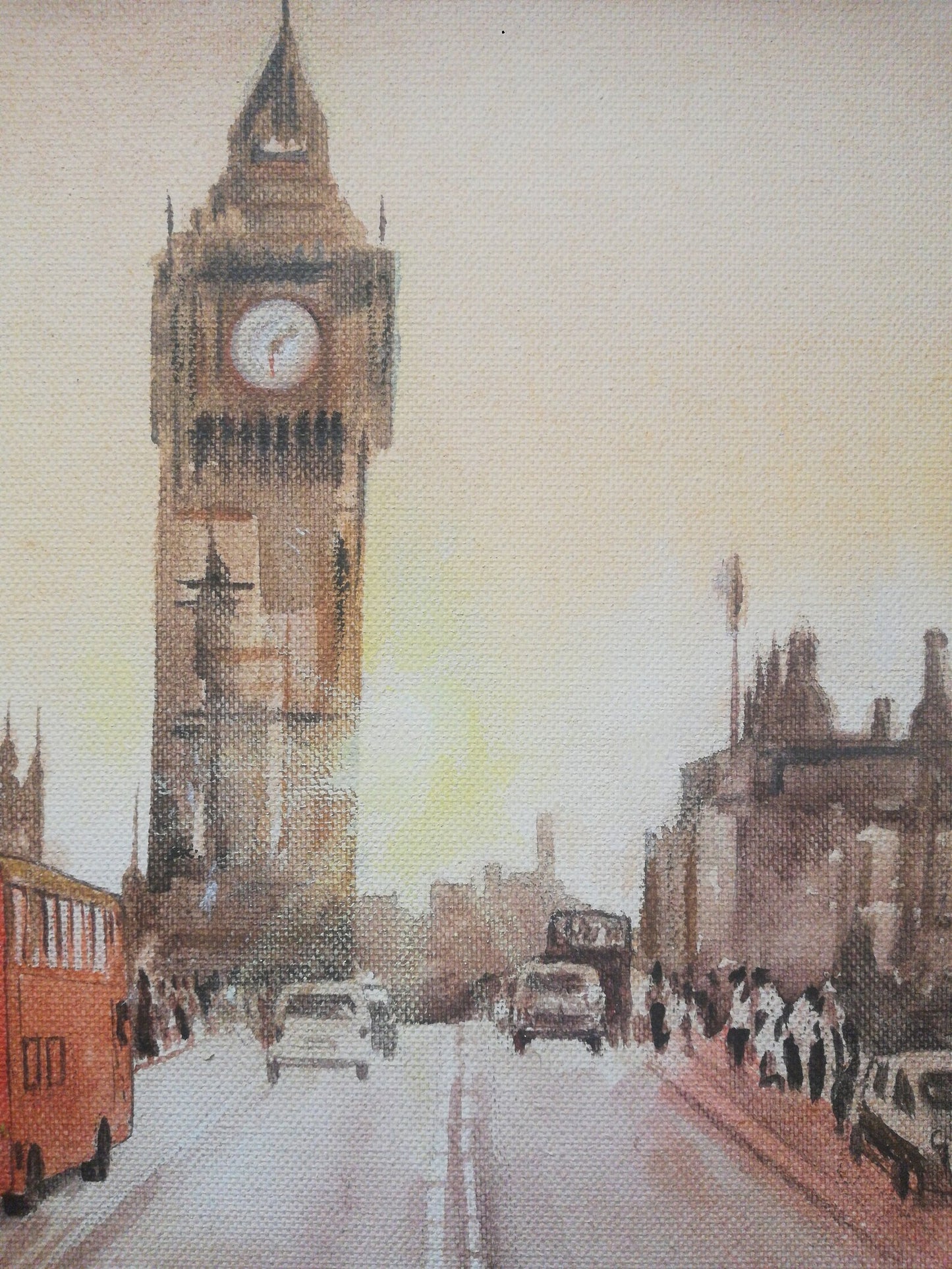 Alive Again with Positive Vibes Original Art, Cityscape Acrylic on Canvas