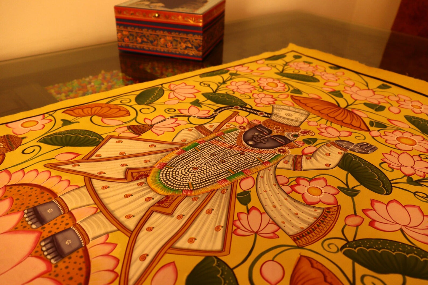 Original Shrinathji Painting for Regal Home Décor Painted by Natural Colors Which shows spirituality around