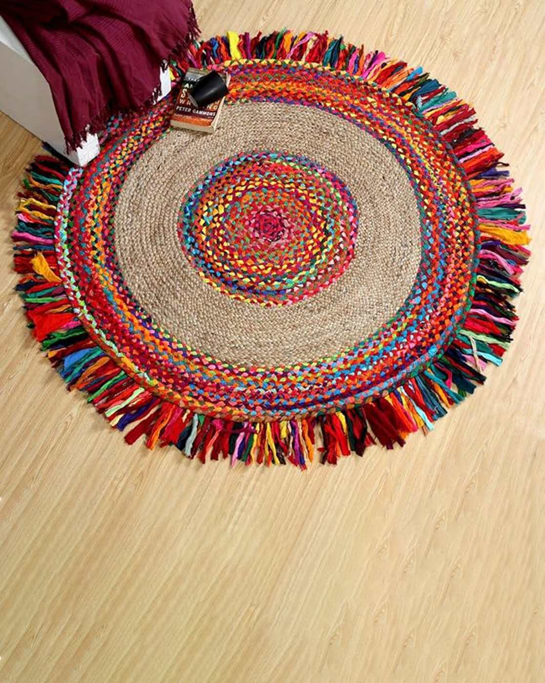 Handmade Jute Round Designer Center Rug For Unique Home Décor