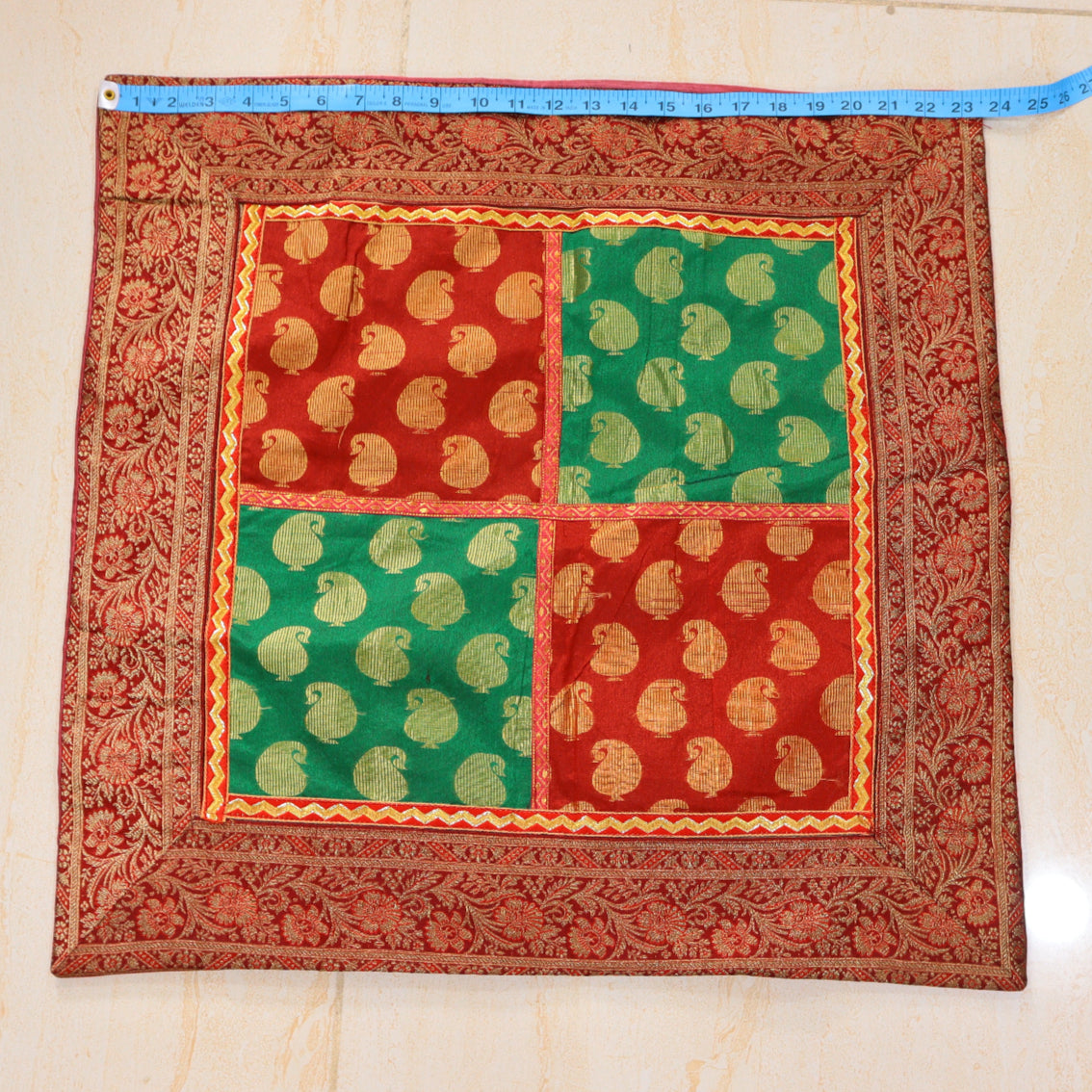 Patchwork Saree Royal Throw Pillow Covers Set of 3