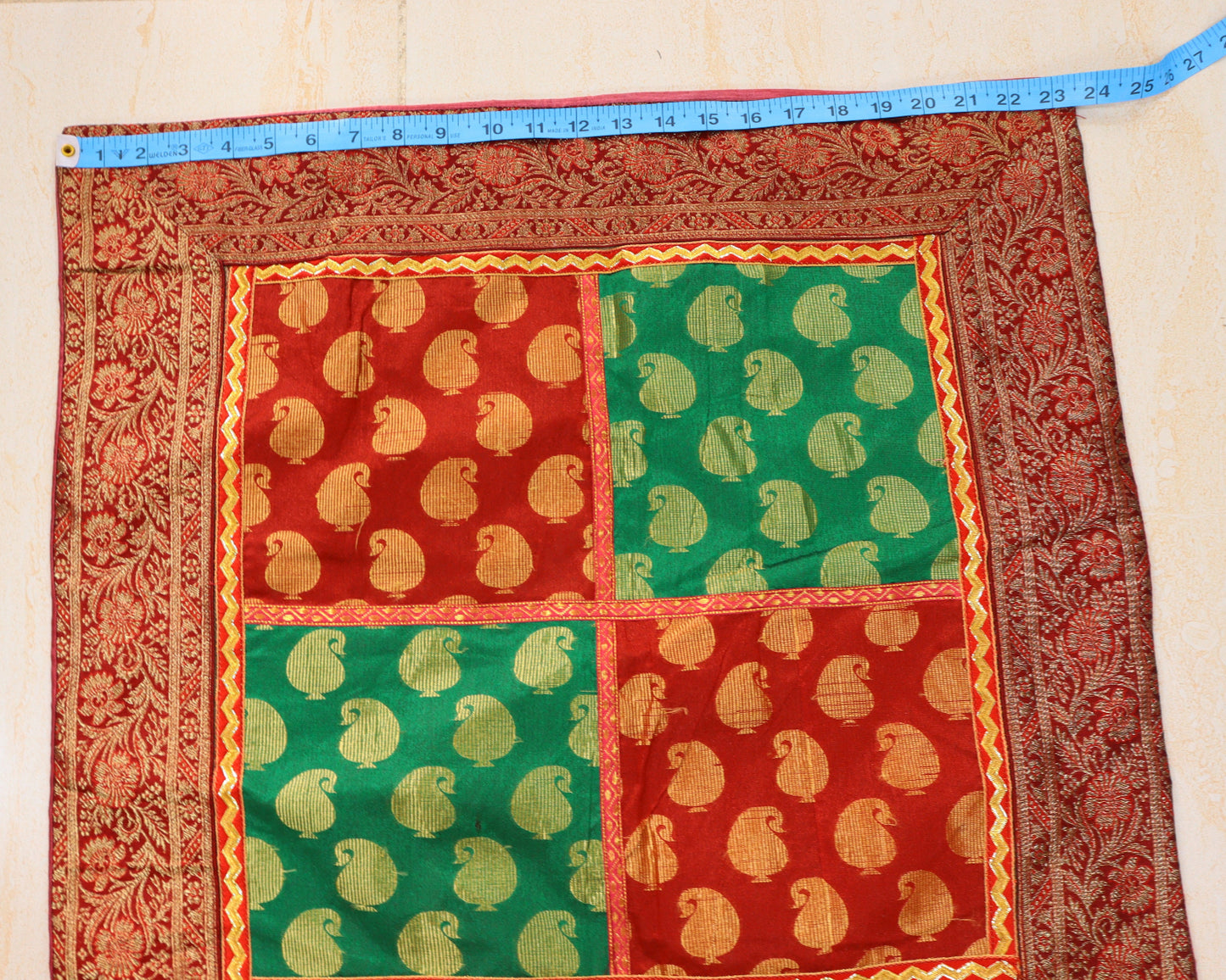 Patchwork Saree Royal Throw Pillow Covers Set of 3