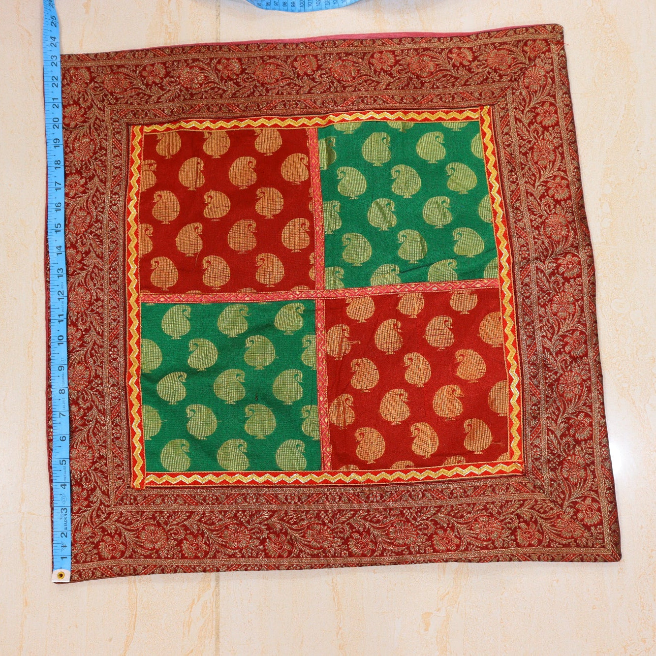 Patchwork Saree Royal Throw Pillow Covers Set of 3