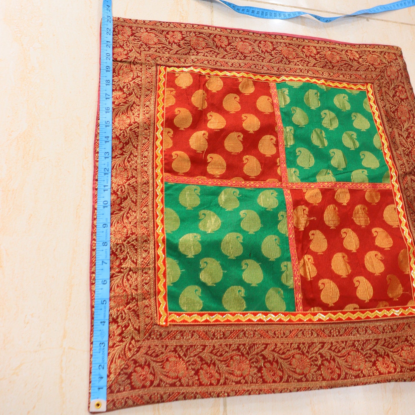 Patchwork Saree Royal Throw Pillow Covers Set of 3