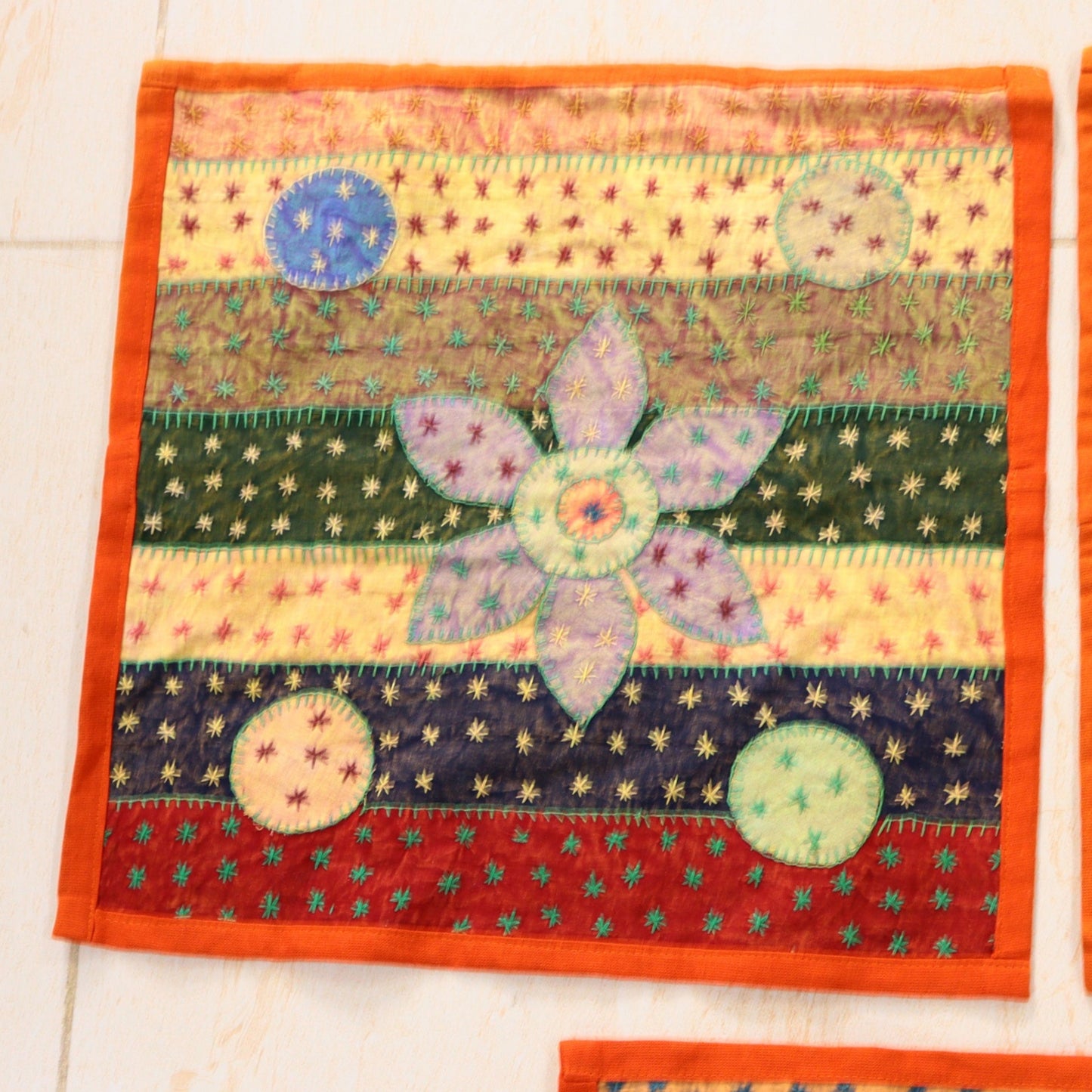 Ethnic Patch & Kathaa Work Throw Pillow Covers Set of 5