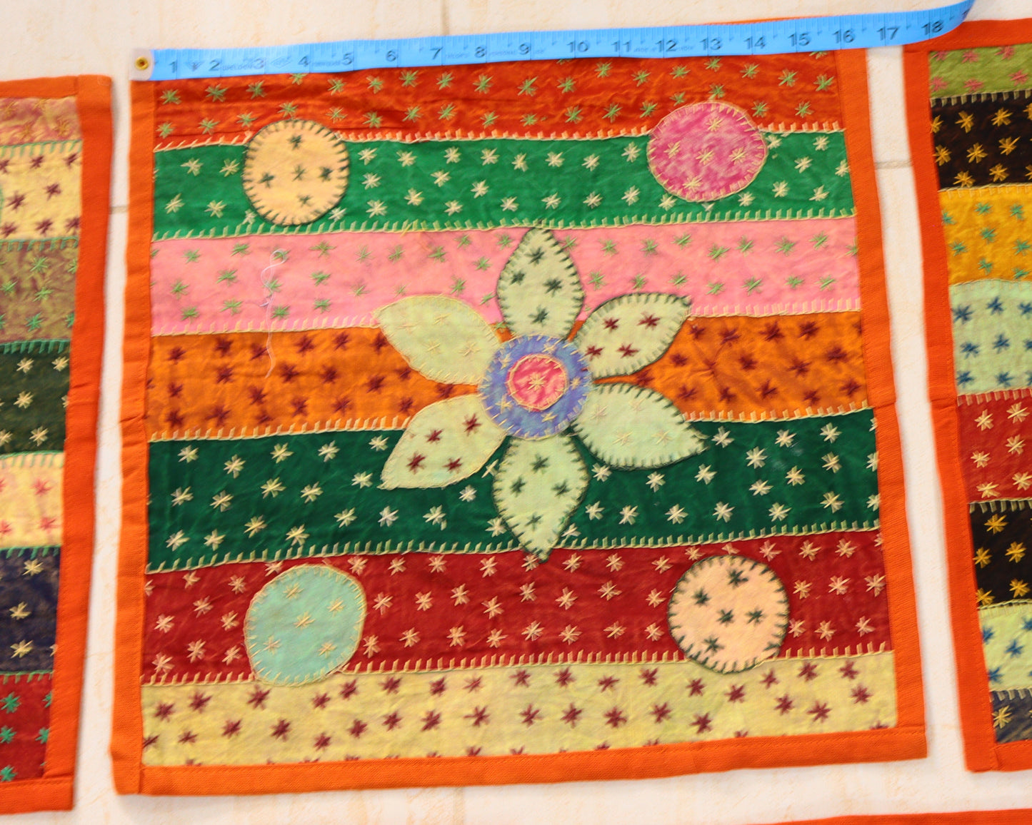 Ethnic Patch & Kathaa Work Throw Pillow Covers Set of 5