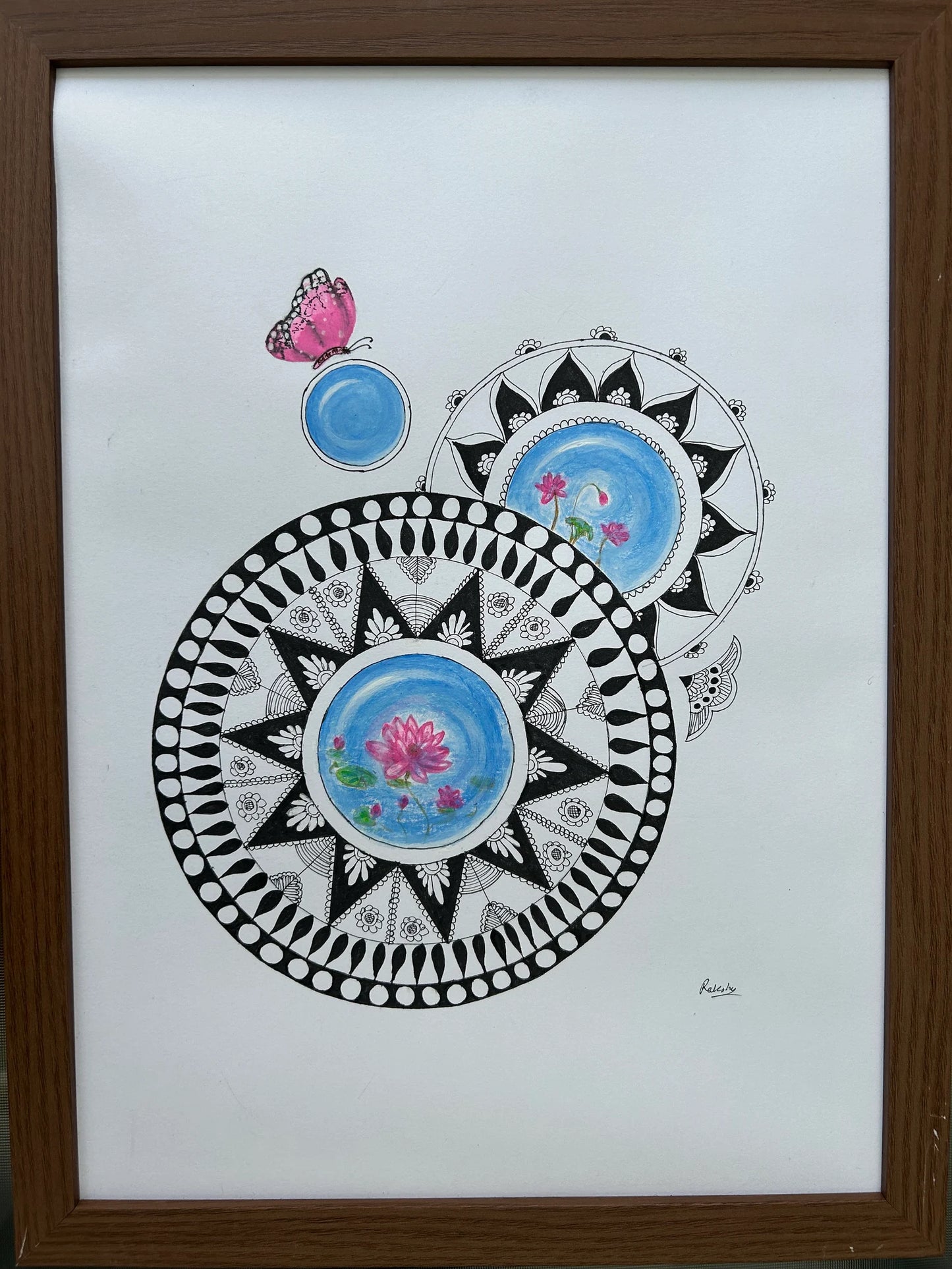 Mandala Art in Fine Colors with Positive creature in Unique Style