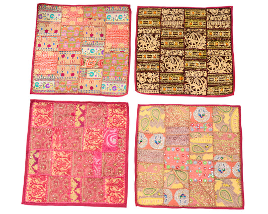 Patchwork Assorted Boho Style Pillow Covers Set of 4