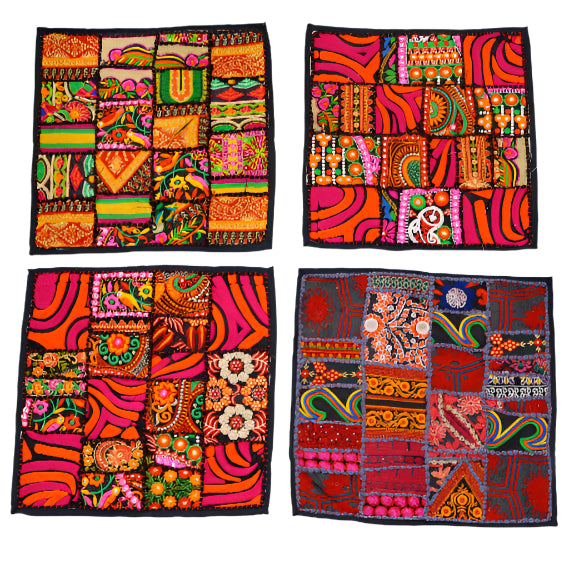 Patchwork Assorted Throw Pillow Covers Set of 4