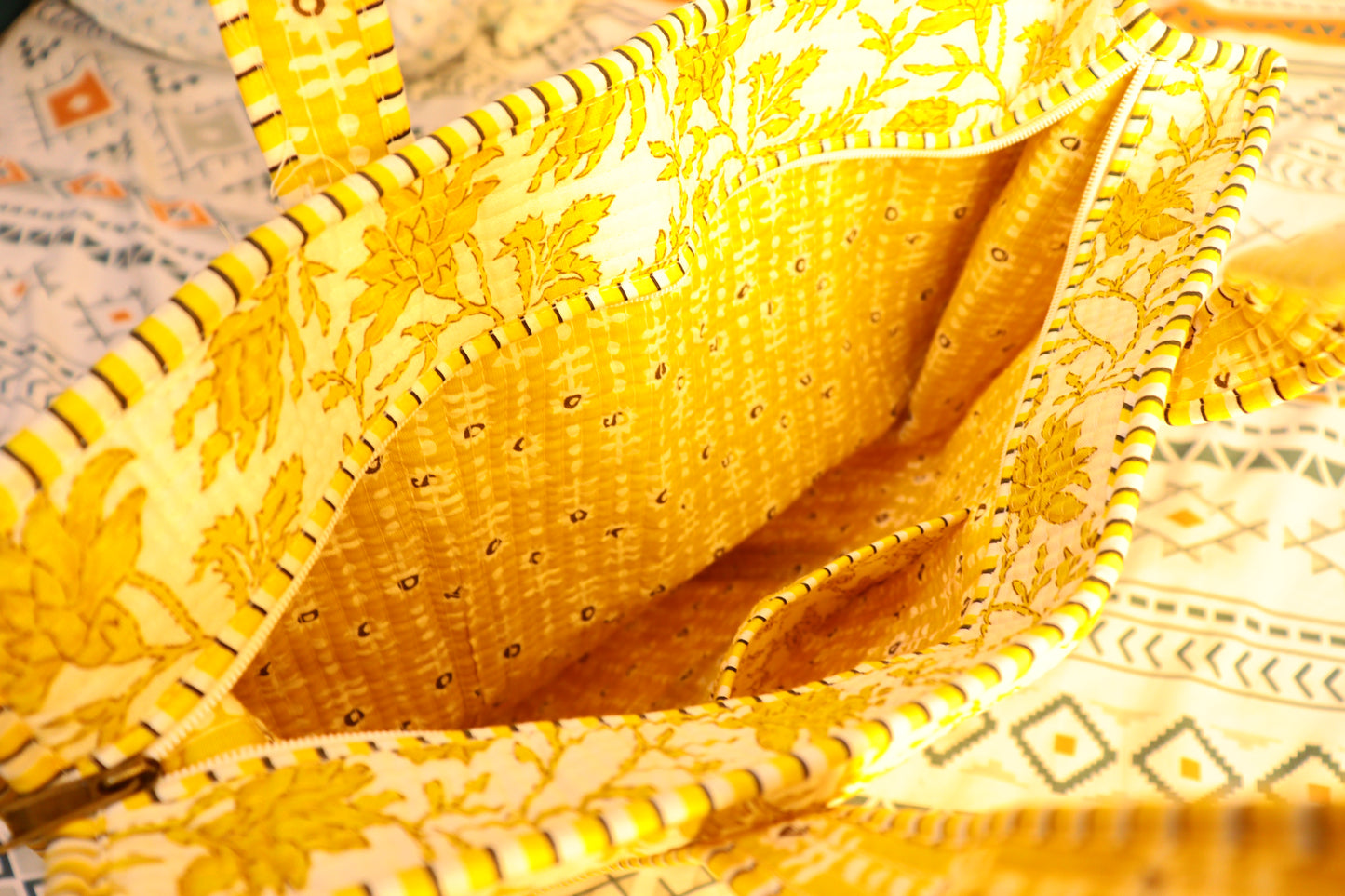 Handmade Elegant Cotton Quilted Bag for Travel, Shopping and Gifting