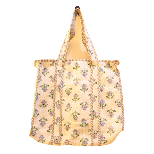 Handmade Ethnic Cotton Quilted Bag for Travel, Shopping, Gym & Yoga