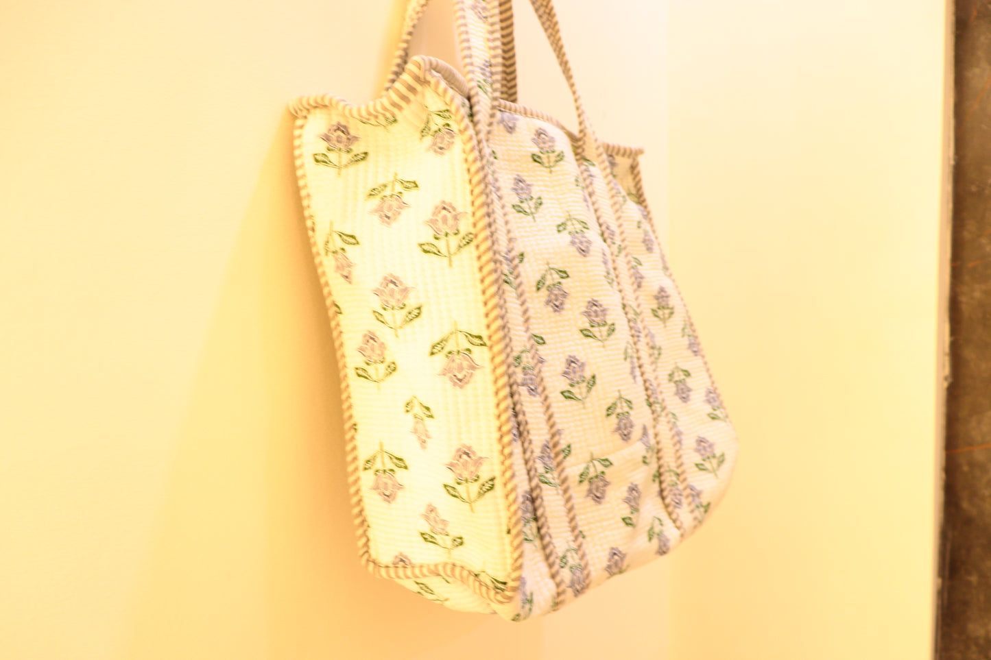 Handmade Ethnic Cotton Quilted Bag for Travel, Shopping, Gym & Yoga