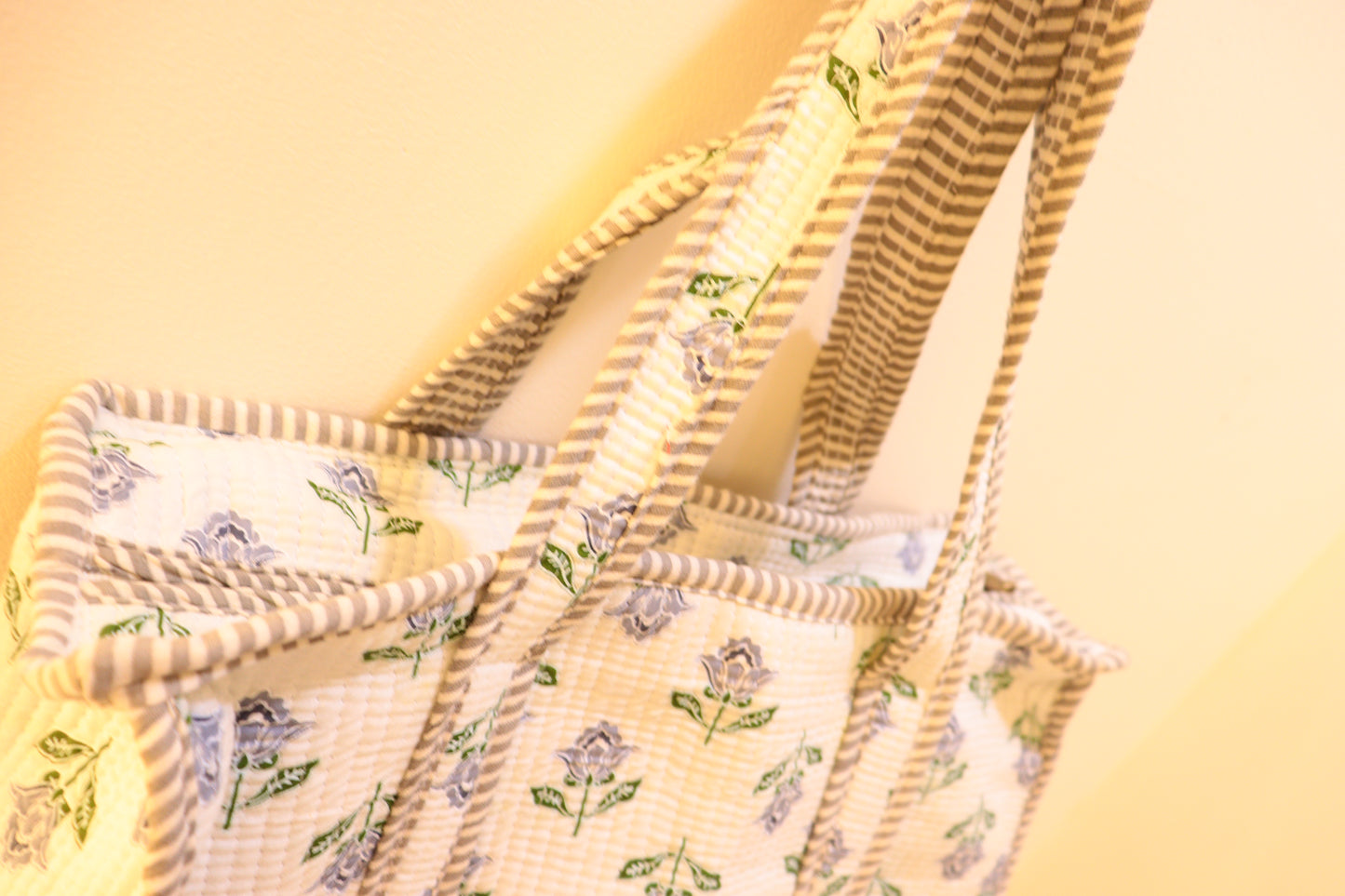Handmade Ethnic Cotton Quilted Bag for Travel, Shopping, Gym & Yoga