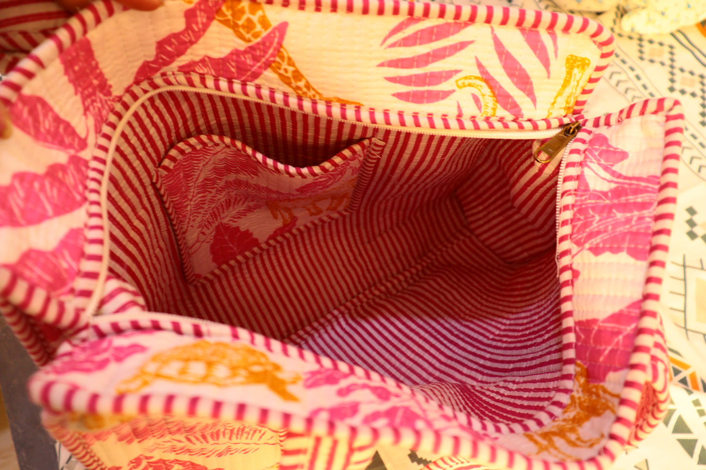 Handmade Ethnic Cotton Quilted Bag for Travel, Shopping, Baby Stuffs & Gifting