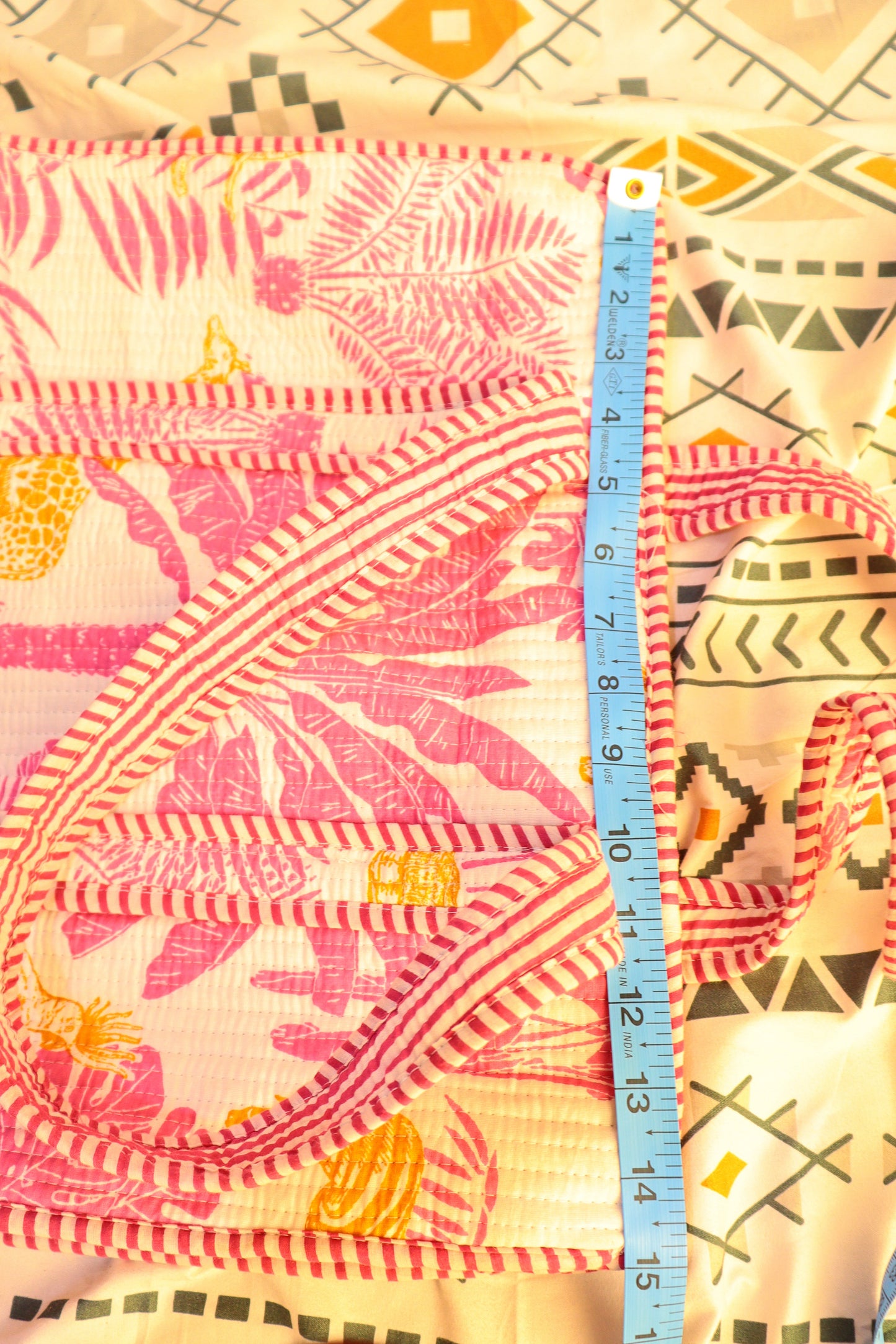 Handmade Ethnic Cotton Quilted Bag for Travel, Shopping, Baby Stuffs & Gifting