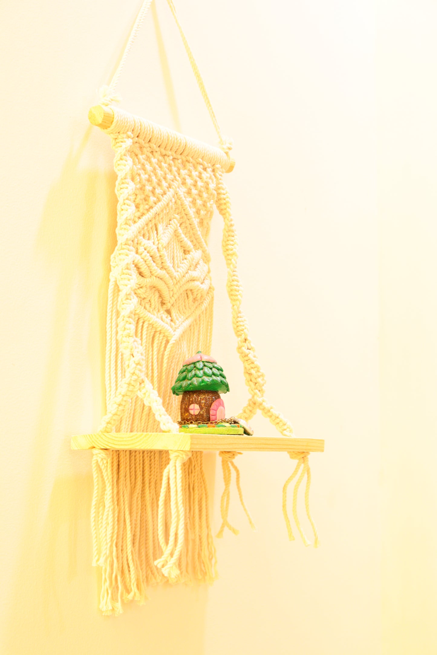 Macrame Wall Hanging in Boho Style Color Threads