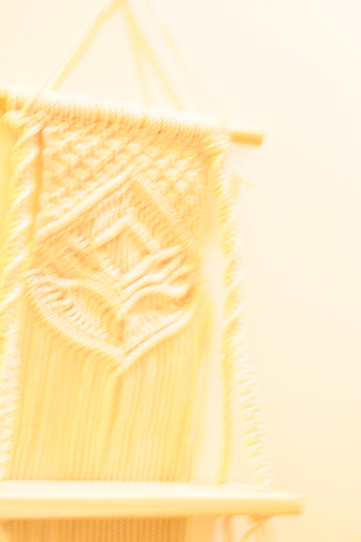 Handmade Macrame Wall Hanging in Boho Style Color Threads