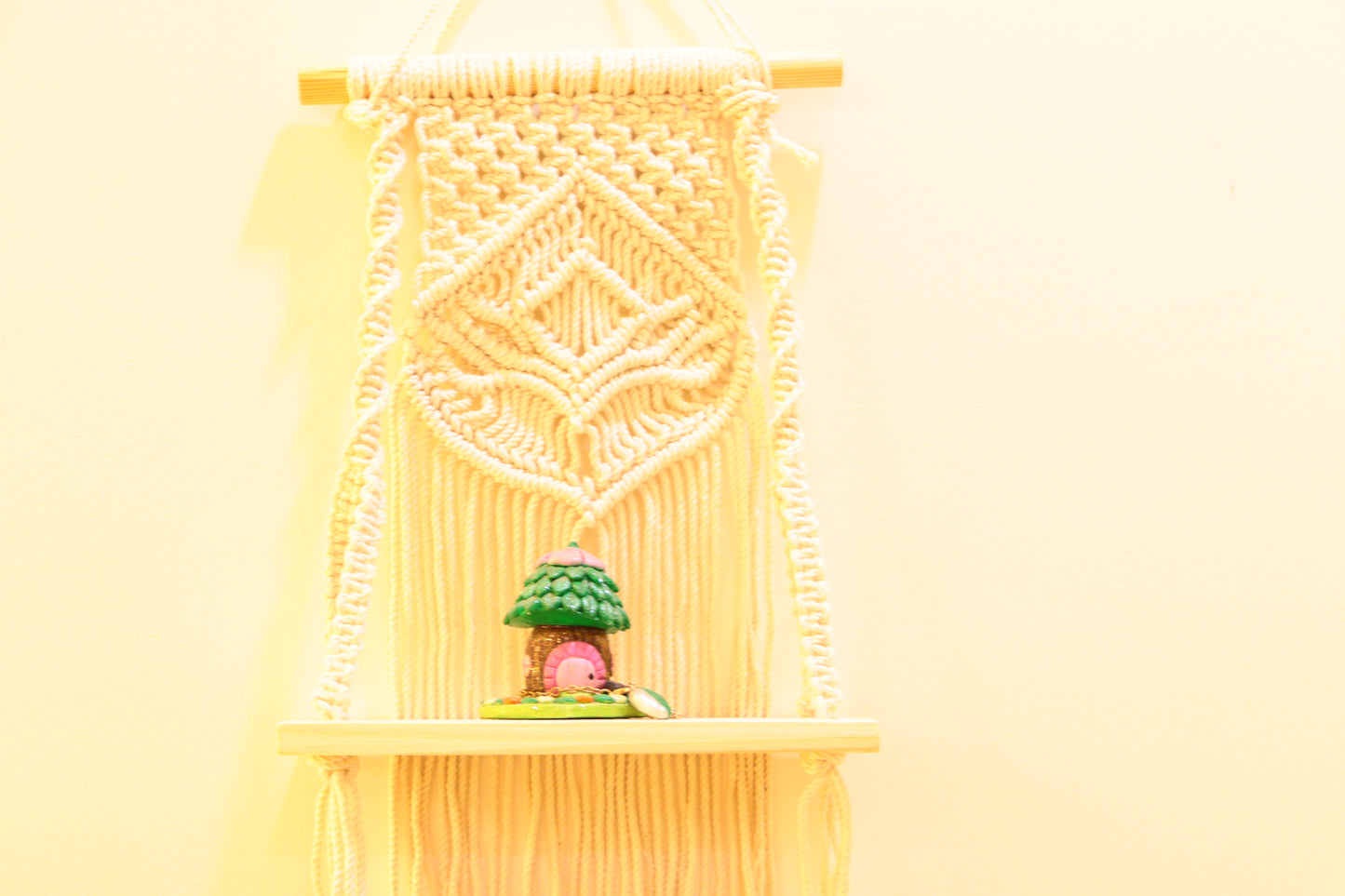 Handmade Macrame Wall Hanging in Boho Style Color Threads