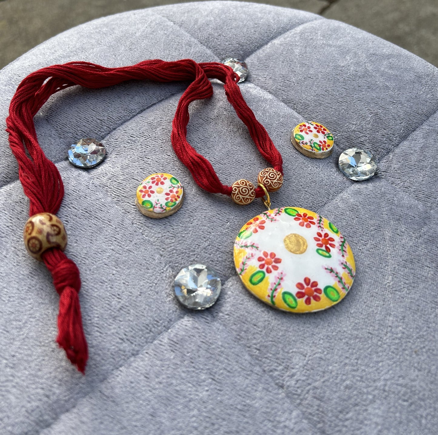 Artistic Hand Painted Clay Jewellery Set