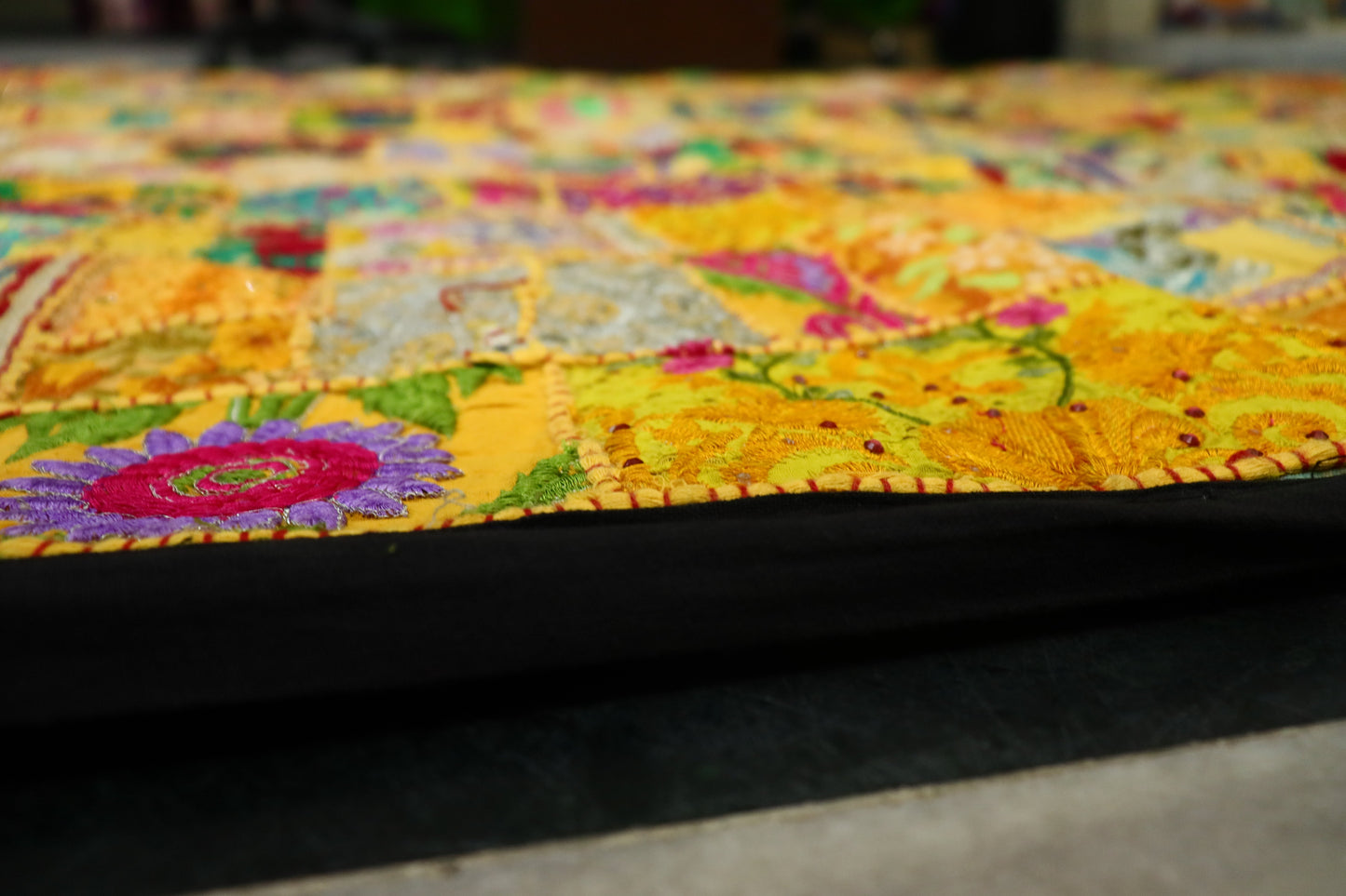 Handmade Patch Work Unique Embroidered Large Wall Tapestry cum Decorative Bed sheet