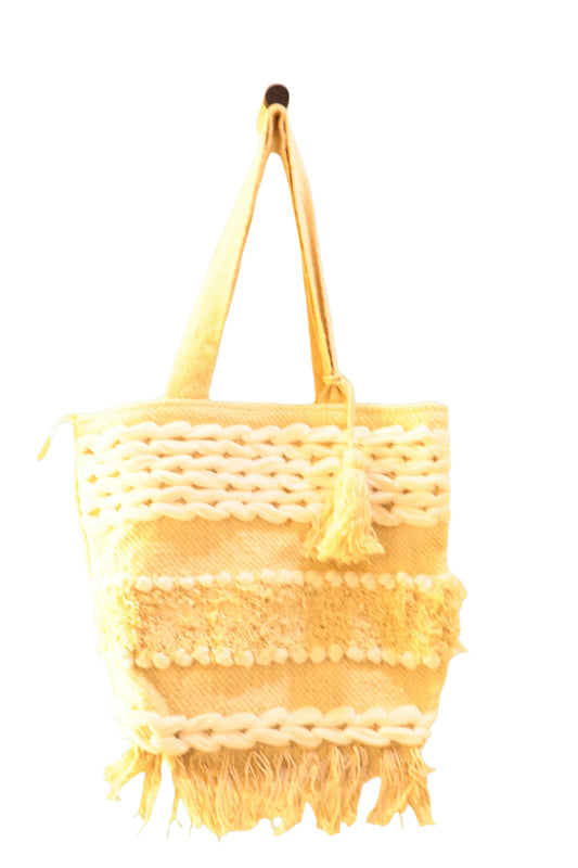 Handmade Crochet Tote Bag – Natural Cotton Threads Boho Style Design