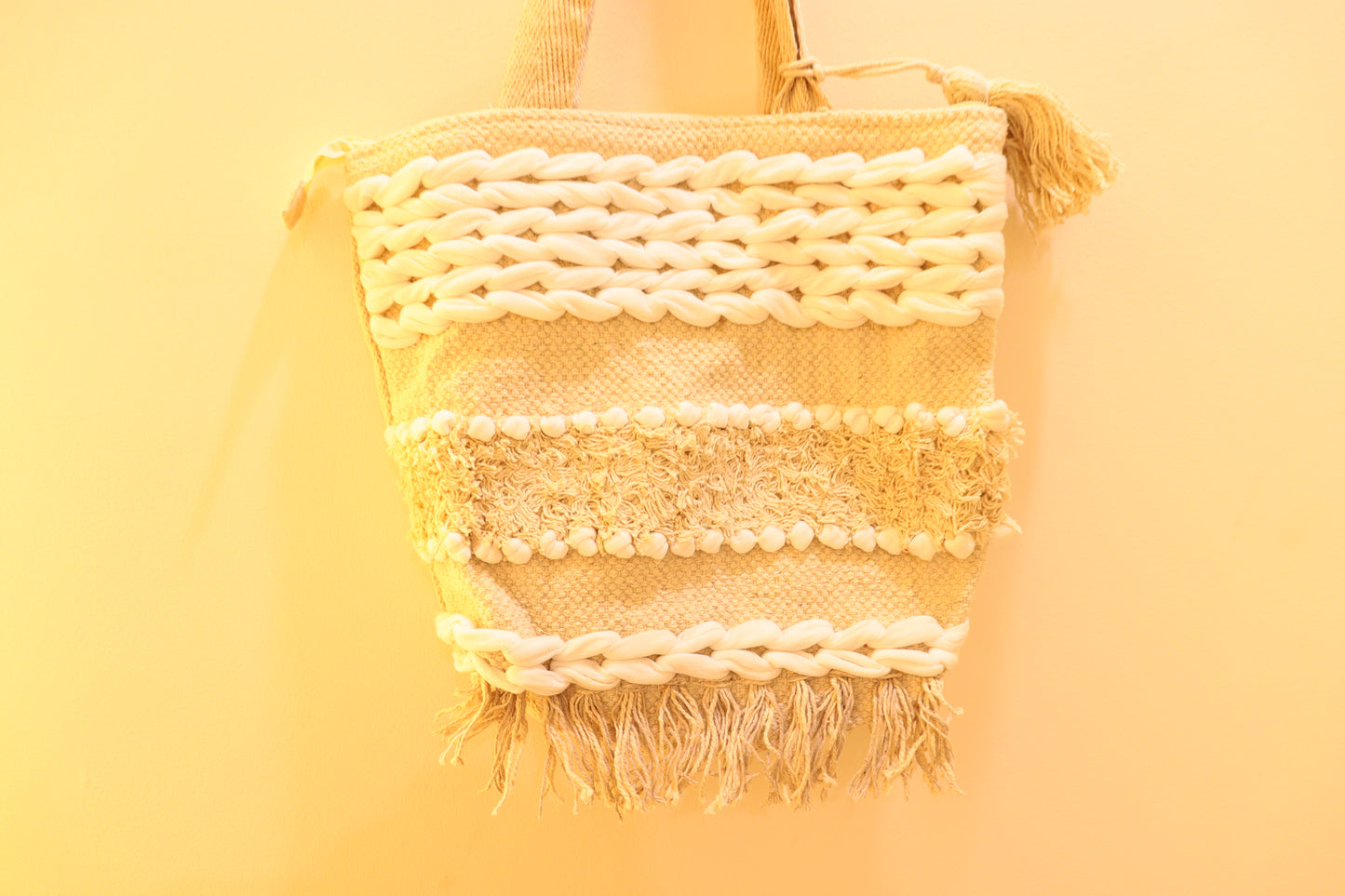 Handmade Crochet Tote Bag – Natural Cotton Threads Boho Style Design