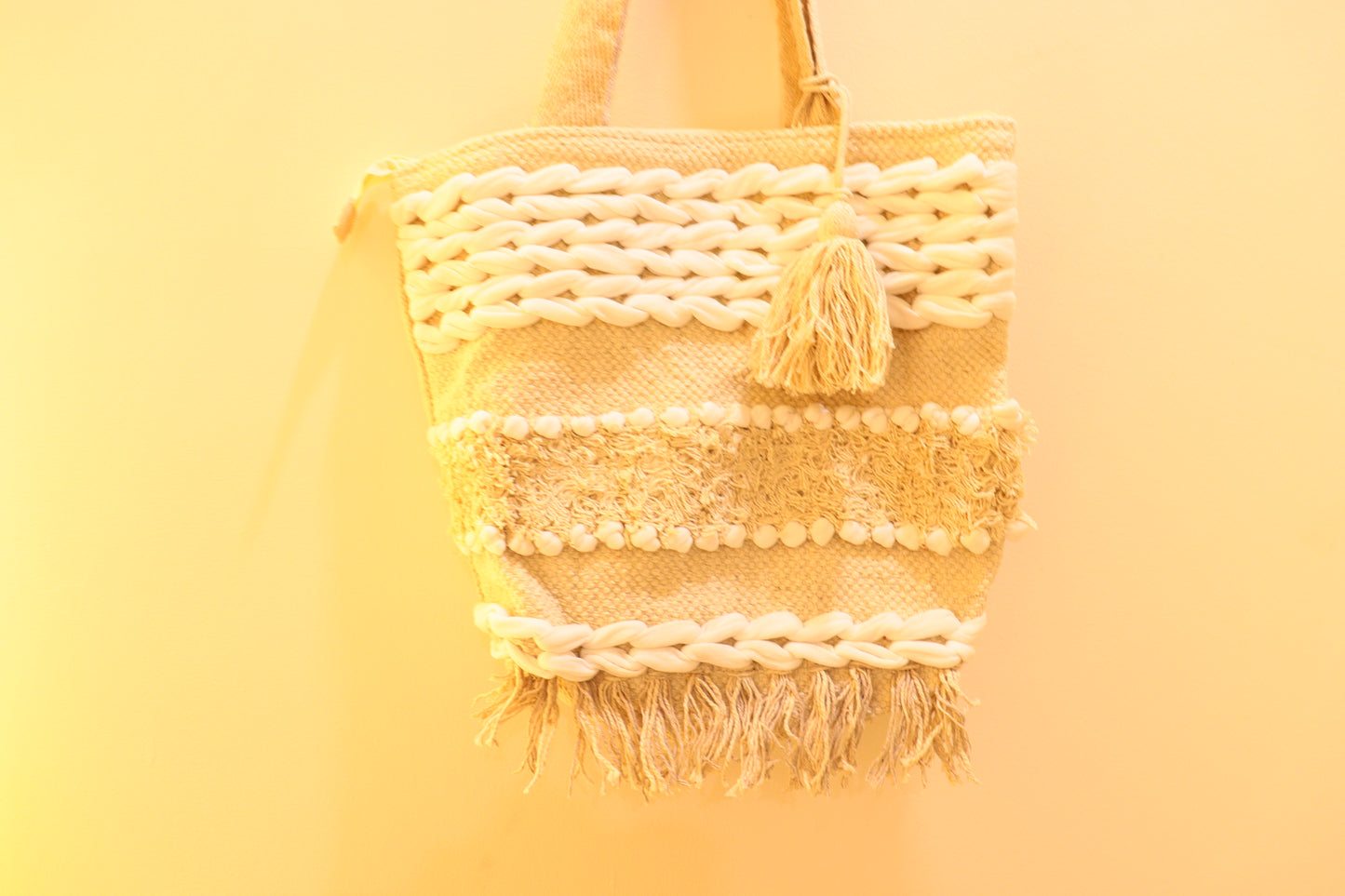 Handmade Crochet Tote Bag – Natural Cotton Threads Boho Style Design