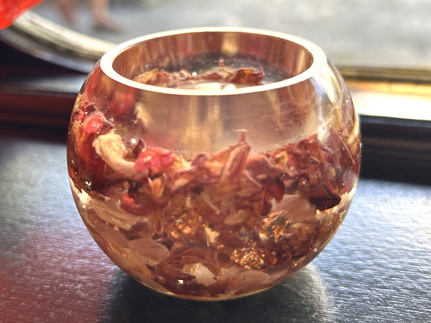 Floral Handmade Resin Candle Holder for Décor & Gifting (Set of 2)