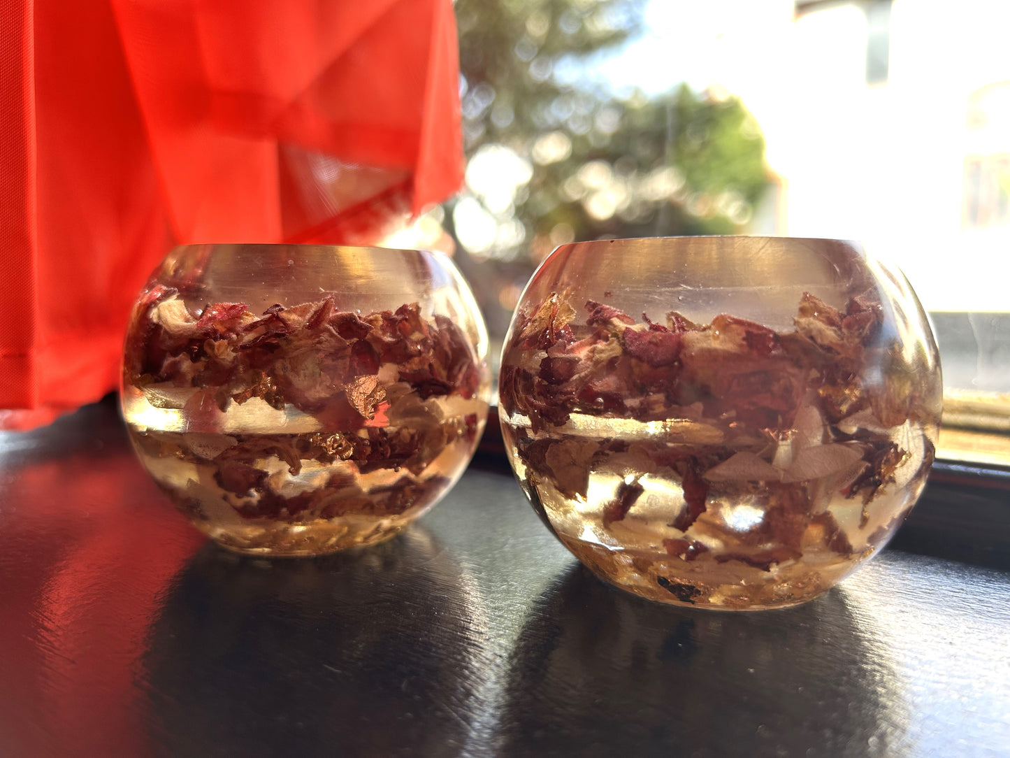 Floral Handmade Resin Candle Holder for Décor & Gifting (Set of 2)