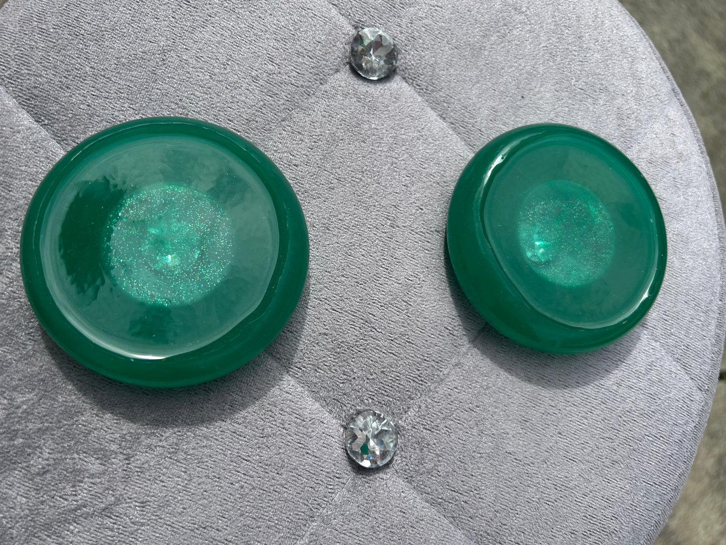 Green Handmade Resin Candle Holder for Unique Home Décor & Gifting (Set of 2)