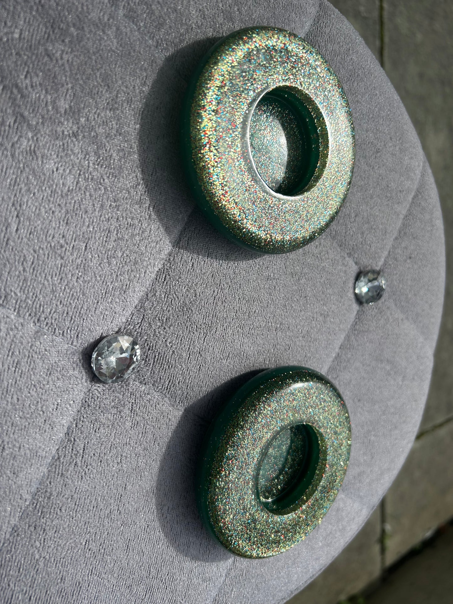 Green Handmade Resin Candle Holder for Unique Home Décor & Gifting (Set of 2)