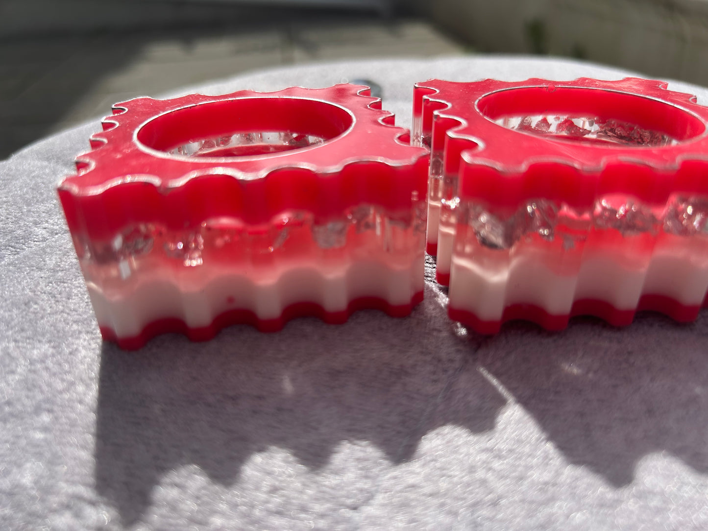 Red Handmade Resin Candle Holder for Unique Décor & Gifting (Set of 2)