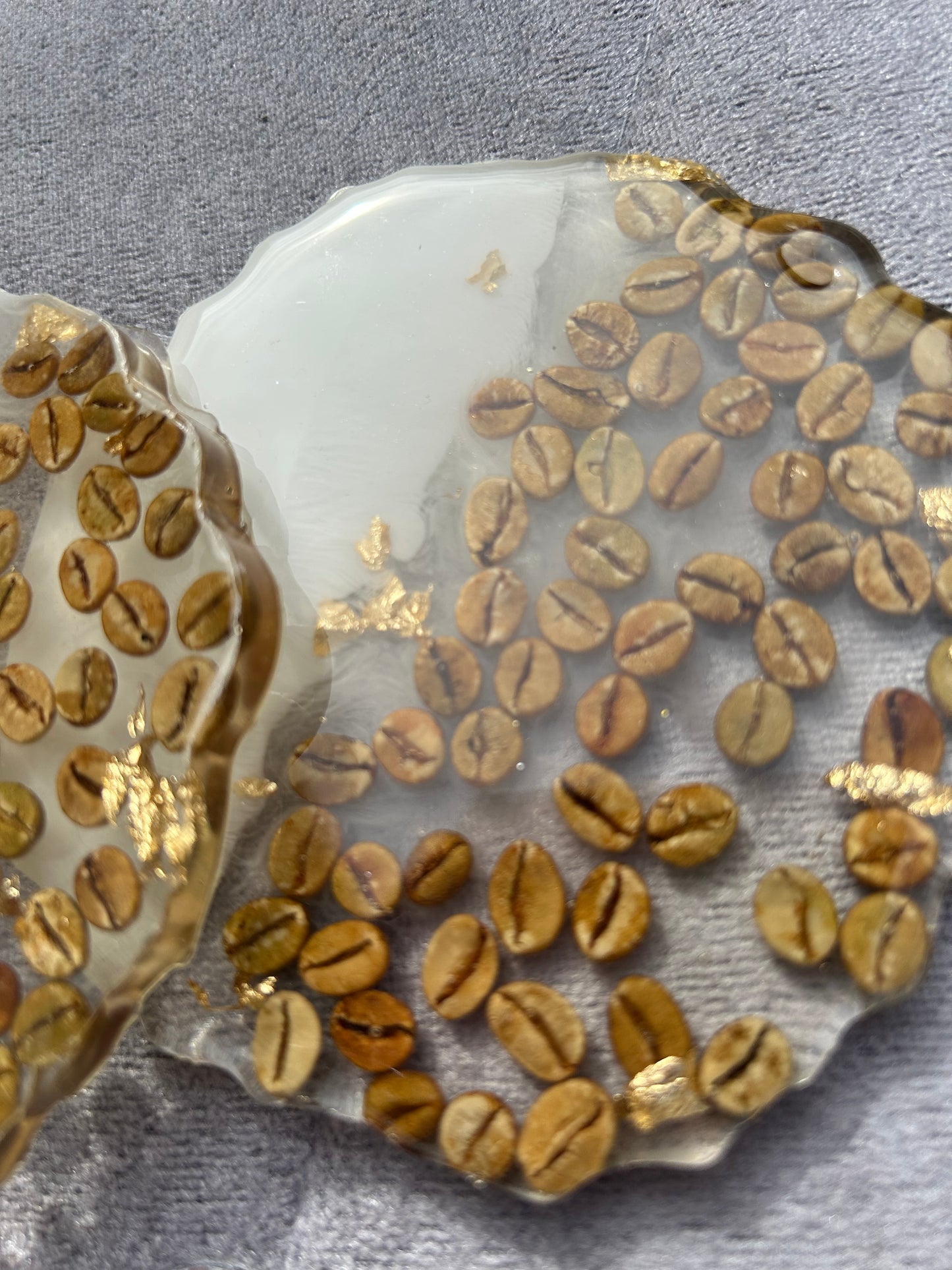 Resin Designer Coffee Beans Coaster For Your Hot Coffee Mug Décor (Set of 2)
