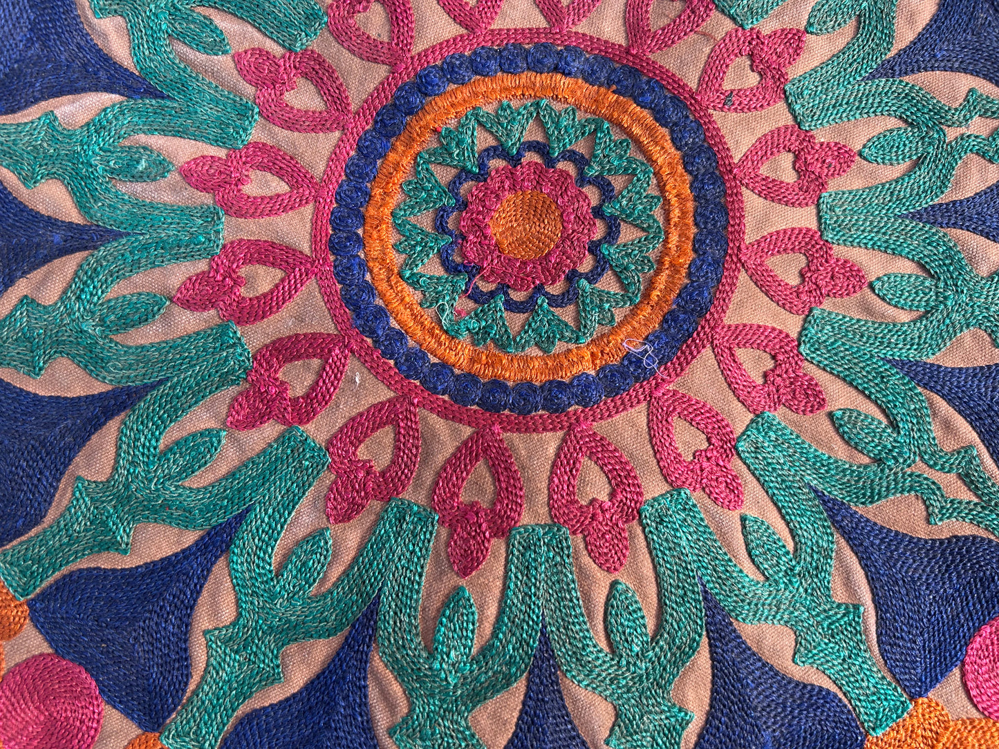 Ethnic Fine Colors Embroidery Round Pillow Covers, Set of 3