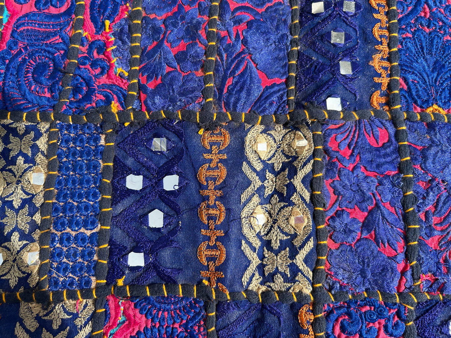 Ethnic Assorted Crafted Embroidery & Patchwork Pillow Covers, Set of 4