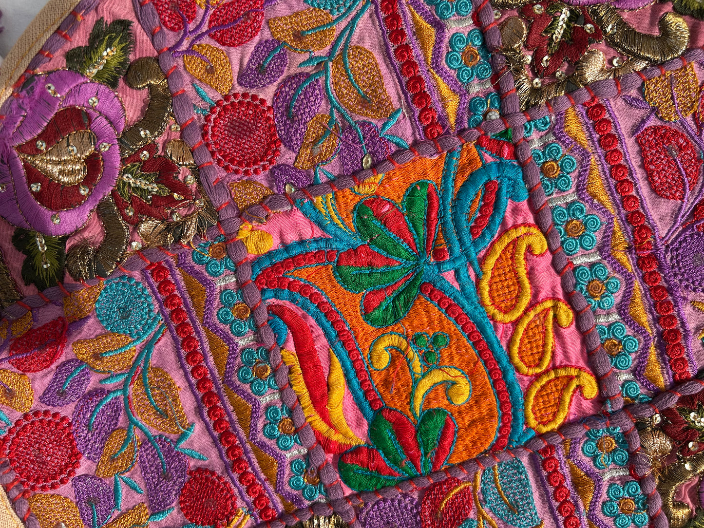 Ethnic Assorted Crafted Embroidery & Patchwork Pillow Covers, Set of 4