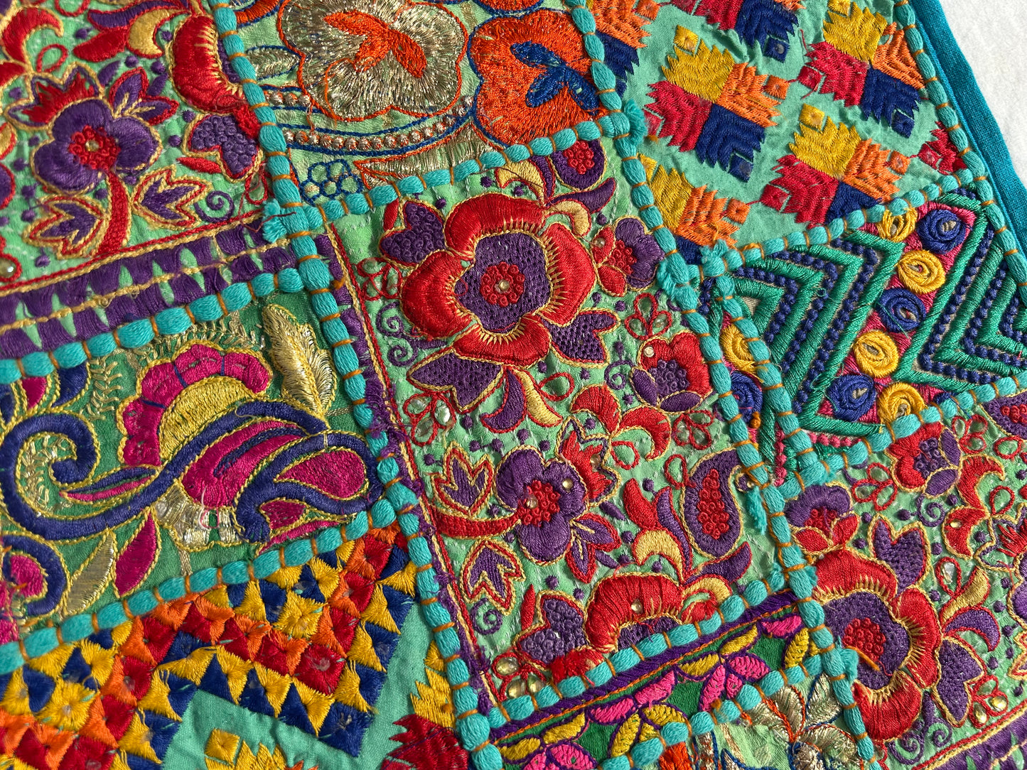 Ethnic Assorted Crafted Embroidery & Patchwork Pillow Covers, Set of 4
