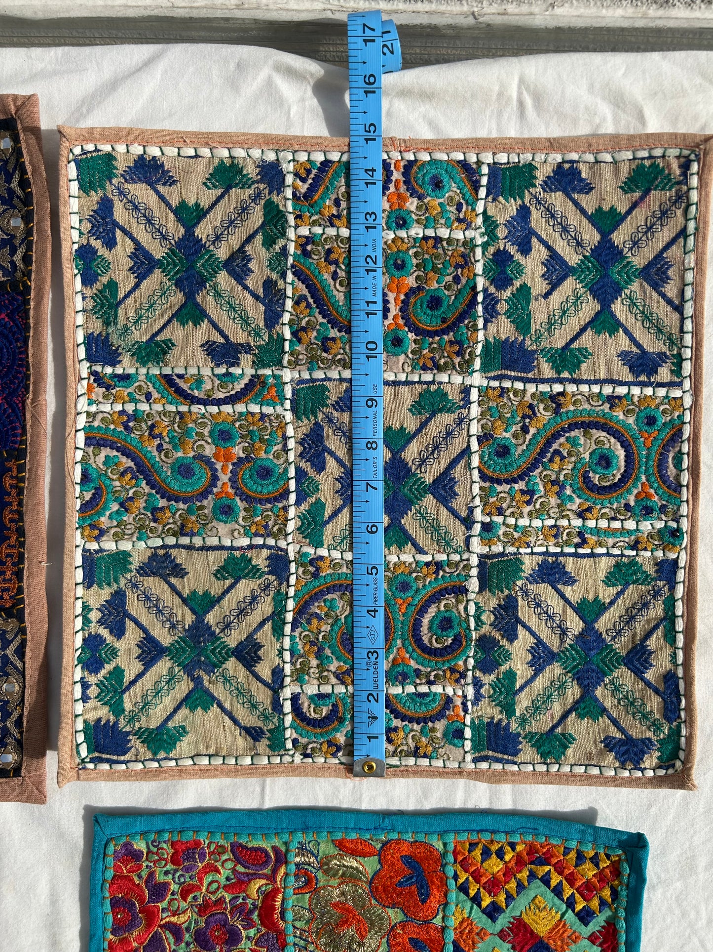 Ethnic Assorted Crafted Embroidery & Patchwork Pillow Covers, Set of 4