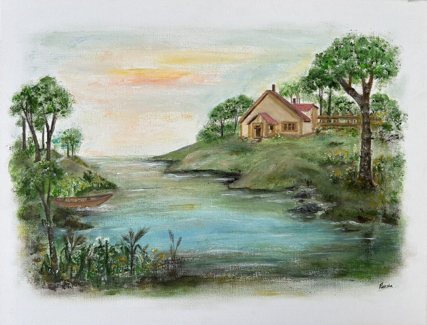 Abstract Art of the Beautiful Nature illustration, Landscape Painting