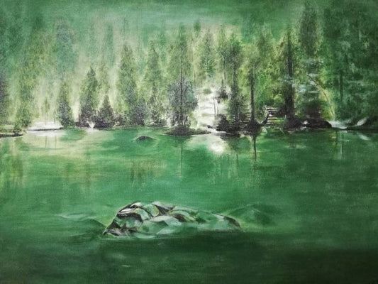 Beautiful Nature with Peace Painting, Acrylic On Canvas