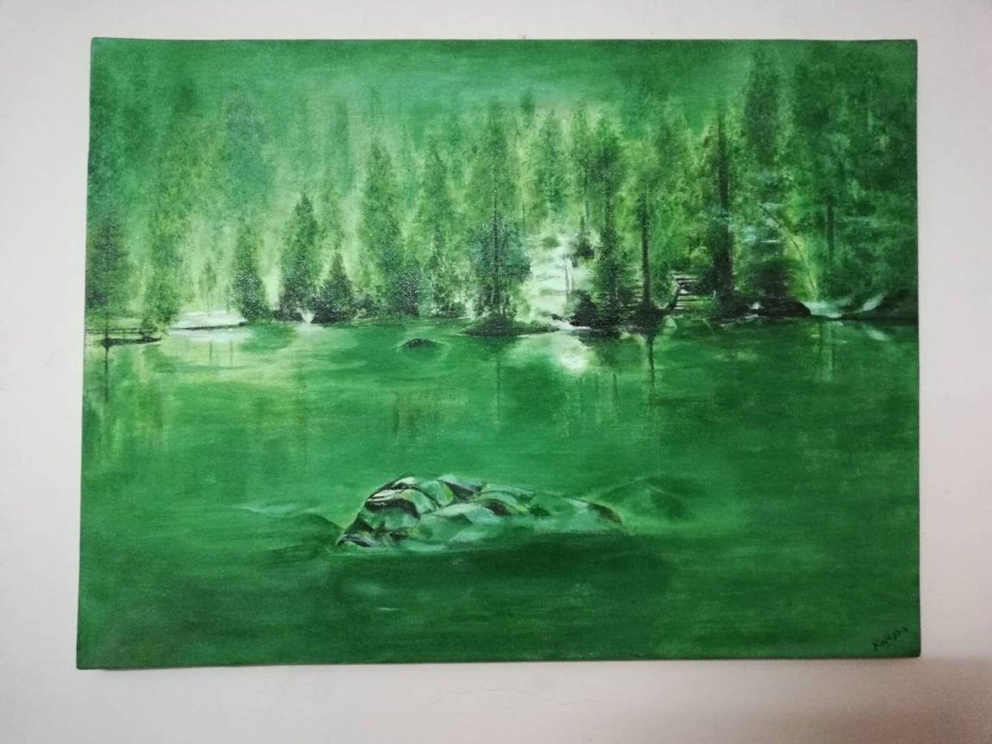 Beautiful Nature with Peace Painting, Acrylic On Canvas