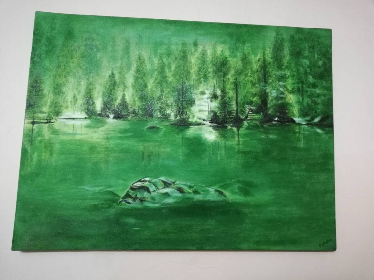 Beautiful Nature with Peace Painting, Acrylic On Canvas