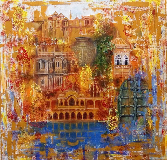 Historical Painting for Royal Home Décor by Original Oil And Acrylic Colors on Canvas, Abstract Art