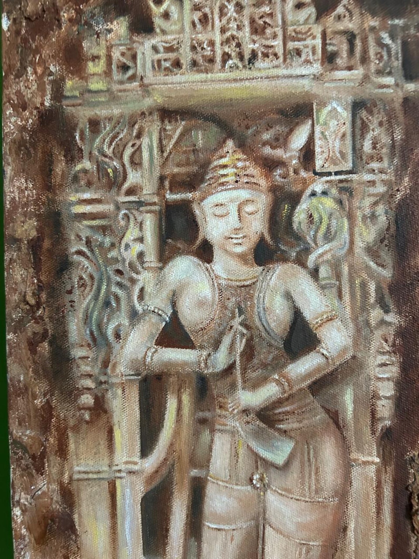 Historical Painting for Royal Home Décor, Abstract Figurative embossed art, original Painting boho style