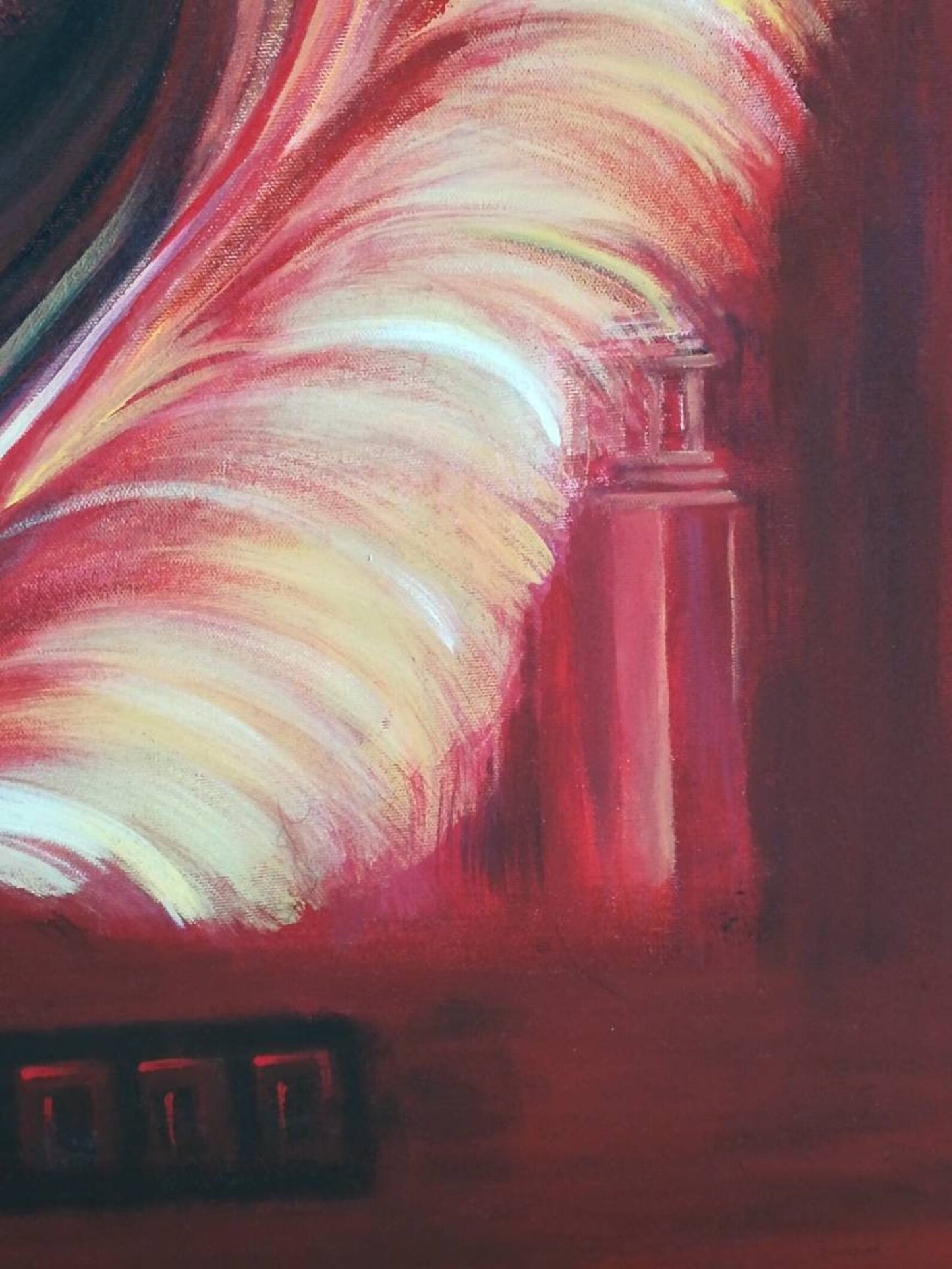 Historical Painting, Original Art, Acrylic on canvas, Red Color
