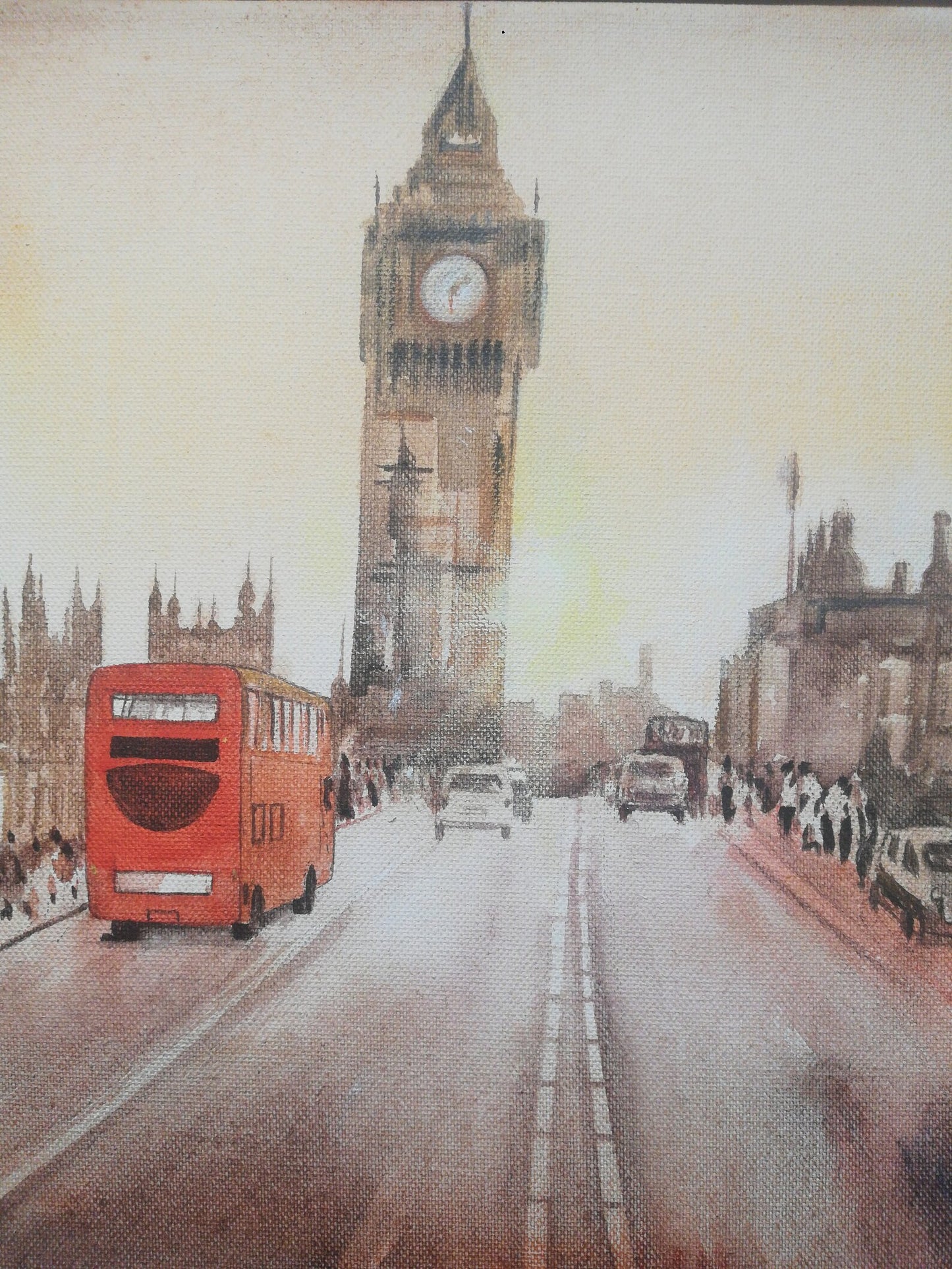 Alive Again with Positive Vibes Original Art, Cityscape Acrylic on Canvas