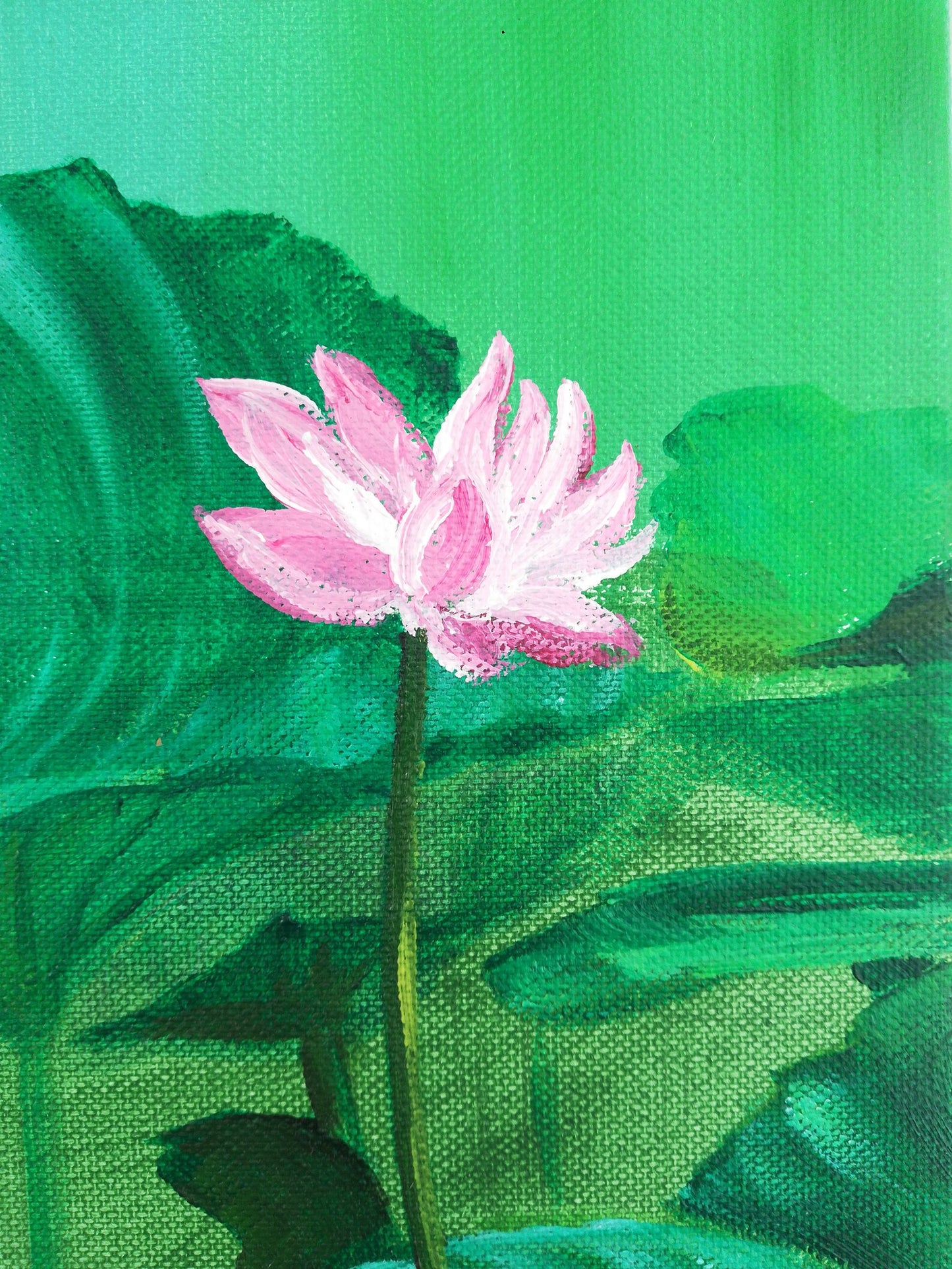 Holy Lotus Originally Painted on Canvas.. Beautiful Landscape
