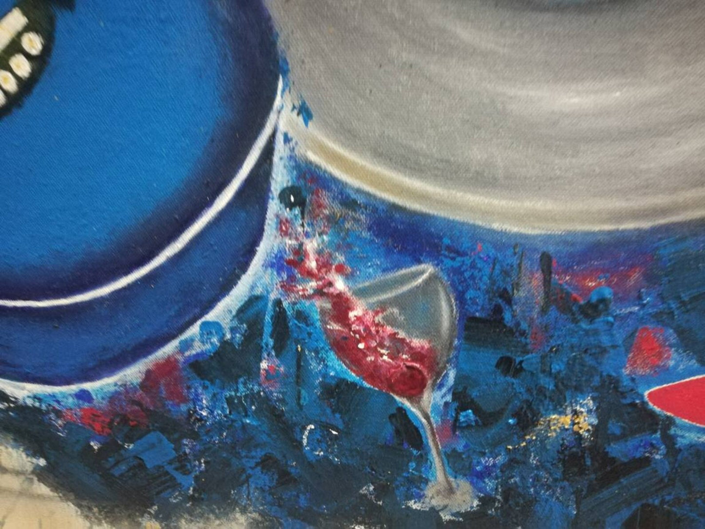Original Painting on Canvas Made by Acrylic Colors in Retro world
